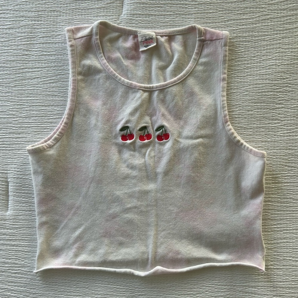 Cropped cherry tank top. Size small. Good quality.